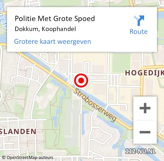 Locatie op kaart van de 112 melding: Politie Met Grote Spoed Naar Dokkum, Koophandel op 6 oktober 2021 15:47