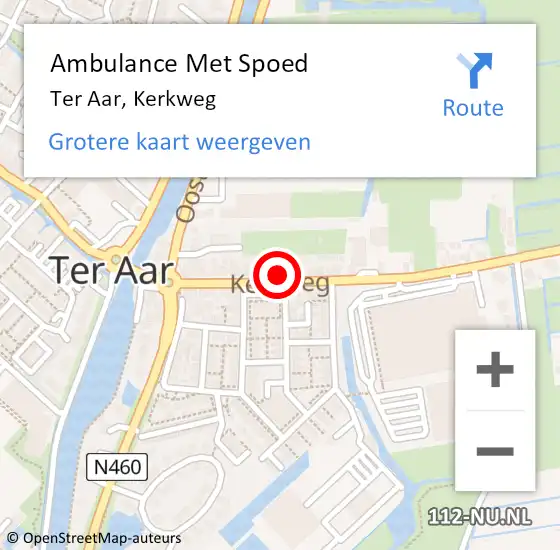 Locatie op kaart van de 112 melding: Ambulance Met Spoed Naar Ter Aar, Kerkweg op 25 juni 2014 09:52