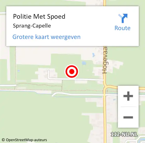 Locatie op kaart van de 112 melding: Politie Met Spoed Naar Sprang-Capelle op 6 oktober 2021 16:33