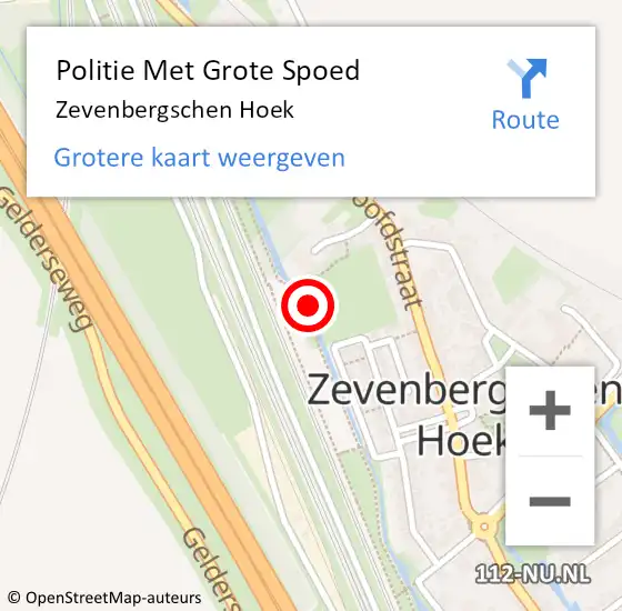 Locatie op kaart van de 112 melding: Politie Met Grote Spoed Naar Zevenbergschen Hoek op 6 oktober 2021 16:34