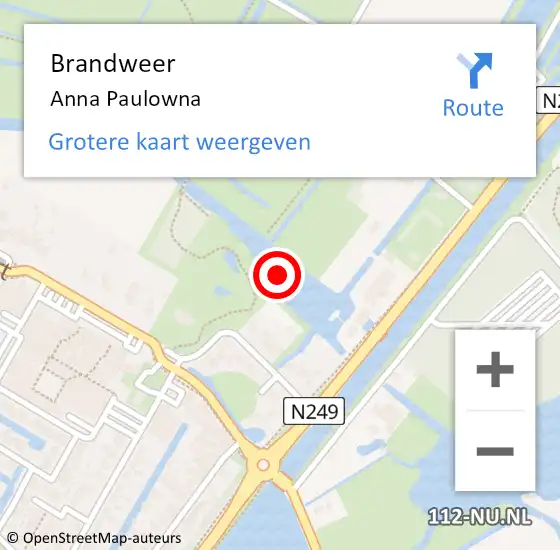 Locatie op kaart van de 112 melding: Brandweer Anna Paulowna op 6 oktober 2021 16:38