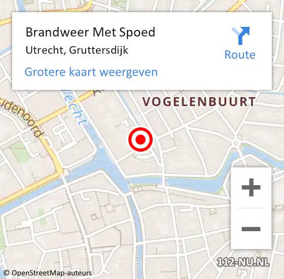 Locatie op kaart van de 112 melding: Brandweer Met Spoed Naar Utrecht, Gruttersdijk op 6 oktober 2021 16:41