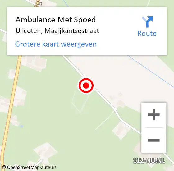 Locatie op kaart van de 112 melding: Ambulance Met Spoed Naar Ulicoten, Maaijkantsestraat op 25 juni 2014 09:57