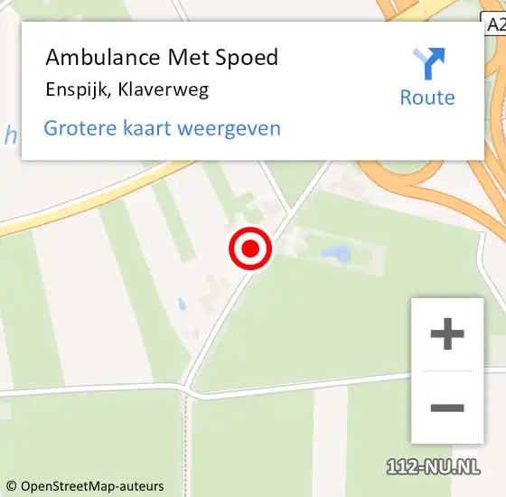 Locatie op kaart van de 112 melding: Ambulance Met Spoed Naar Enspijk, Klaverweg op 6 oktober 2021 17:22