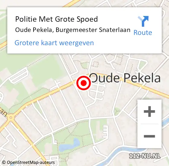 Locatie op kaart van de 112 melding: Politie Met Grote Spoed Naar Oude Pekela, Burgemeester Snaterlaan op 6 oktober 2021 17:42