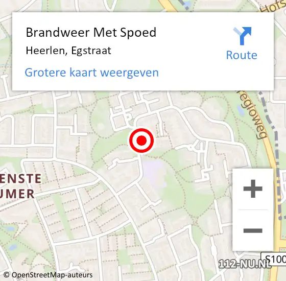 Locatie op kaart van de 112 melding: Brandweer Met Spoed Naar Heerlen, Egstraat op 6 oktober 2021 17:53