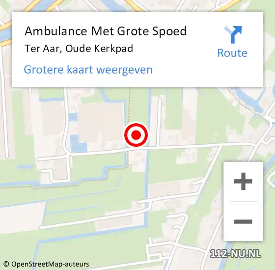 Locatie op kaart van de 112 melding: Ambulance Met Grote Spoed Naar Ter Aar, Oude Kerkpad op 6 oktober 2021 18:11