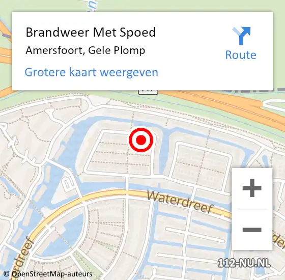 Locatie op kaart van de 112 melding: Brandweer Met Spoed Naar Amersfoort, Gele Plomp op 6 oktober 2021 18:13