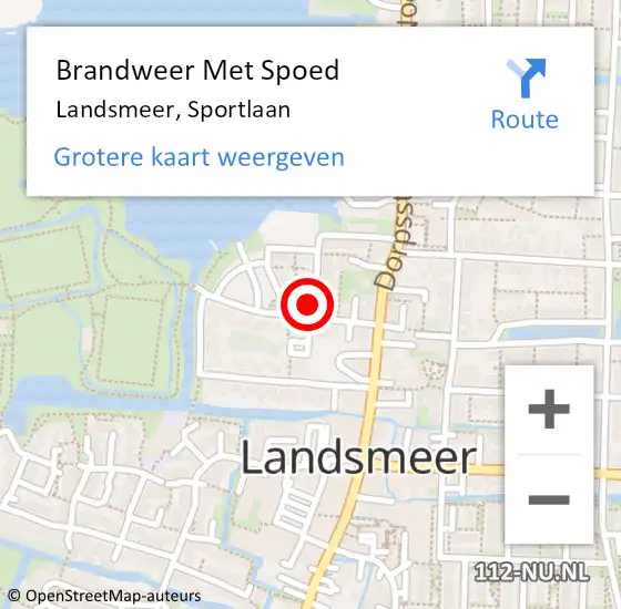 Locatie op kaart van de 112 melding: Brandweer Met Spoed Naar Landsmeer, Sportlaan op 6 oktober 2021 18:55