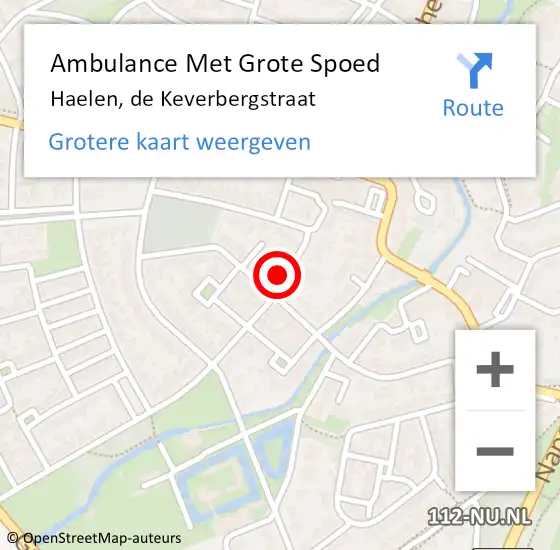 Locatie op kaart van de 112 melding: Ambulance Met Grote Spoed Naar Haelen, de Keverbergstraat op 6 oktober 2021 19:00