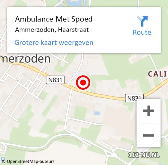 Locatie op kaart van de 112 melding: Ambulance Met Spoed Naar Ammerzoden, Haarstraat op 6 oktober 2021 19:36