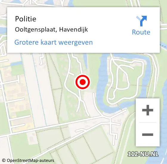 Locatie op kaart van de 112 melding: Politie Ooltgensplaat, Havendijk op 6 oktober 2021 19:52