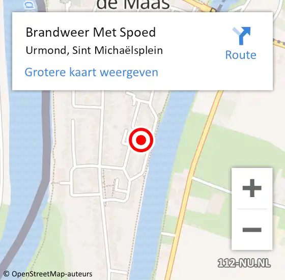 Locatie op kaart van de 112 melding: Brandweer Met Spoed Naar Urmond, Sint Michaëlsplein op 6 oktober 2021 20:23