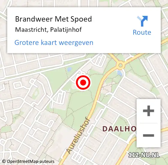 Locatie op kaart van de 112 melding: Brandweer Met Spoed Naar Maastricht, Palatijnhof op 6 oktober 2021 20:30