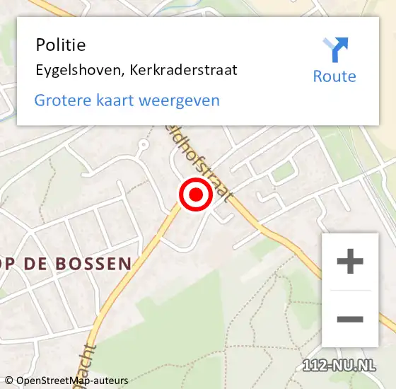Locatie op kaart van de 112 melding: Politie Eygelshoven, Kerkraderstraat op 6 oktober 2021 20:41