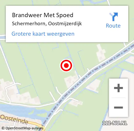 Locatie op kaart van de 112 melding: Brandweer Met Spoed Naar Schermerhorn, Oostmijzerdijk op 6 oktober 2021 20:45