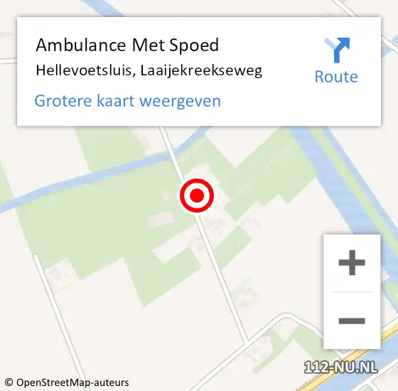 Locatie op kaart van de 112 melding: Ambulance Met Spoed Naar Hellevoetsluis, Laaijekreekseweg op 6 oktober 2021 21:07