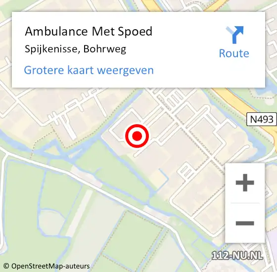 Locatie op kaart van de 112 melding: Ambulance Met Spoed Naar Spijkenisse, Bohrweg op 6 oktober 2021 23:22