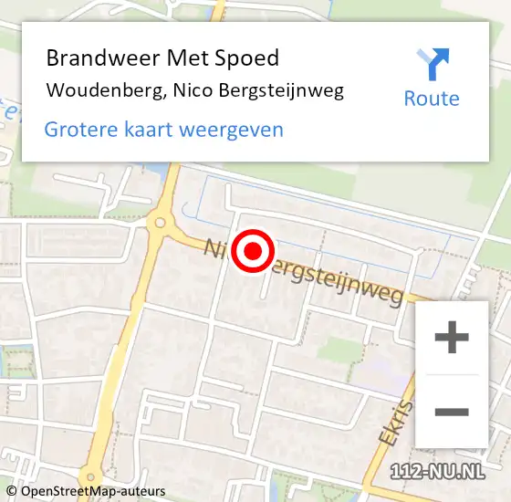 Locatie op kaart van de 112 melding: Brandweer Met Spoed Naar Woudenberg, Nico Bergsteijnweg op 6 oktober 2021 23:57