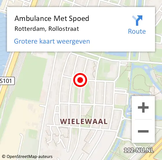 Locatie op kaart van de 112 melding: Ambulance Met Spoed Naar Rotterdam, Rollostraat op 7 oktober 2021 03:02