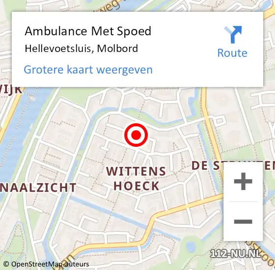 Locatie op kaart van de 112 melding: Ambulance Met Spoed Naar Hellevoetsluis, Molbord op 7 oktober 2021 06:35