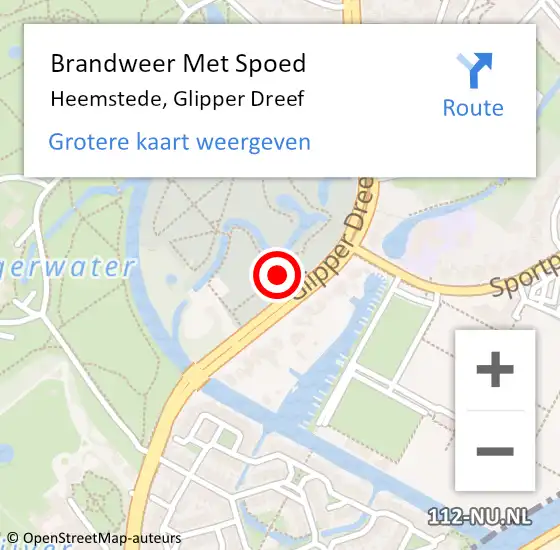 Locatie op kaart van de 112 melding: Brandweer Met Spoed Naar Heemstede, Glipper Dreef op 7 oktober 2021 06:54