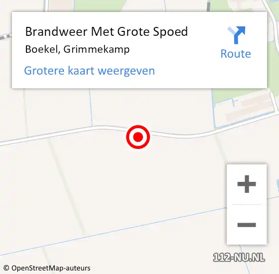 Locatie op kaart van de 112 melding: Brandweer Met Grote Spoed Naar Boekel, Grimmekamp op 7 oktober 2021 07:14