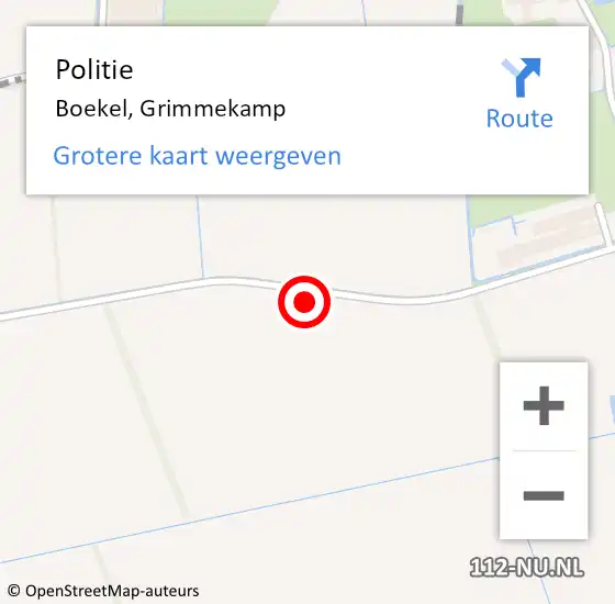 Locatie op kaart van de 112 melding: Politie Boekel, Grimmekamp op 7 oktober 2021 07:14