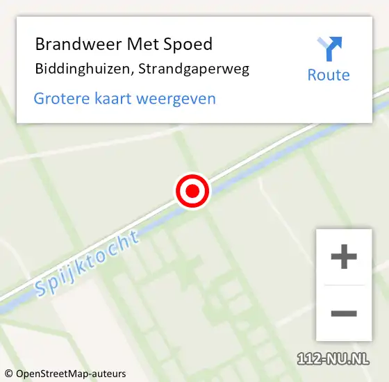 Locatie op kaart van de 112 melding: Brandweer Met Spoed Naar Biddinghuizen, Strandgaperweg op 7 oktober 2021 07:39