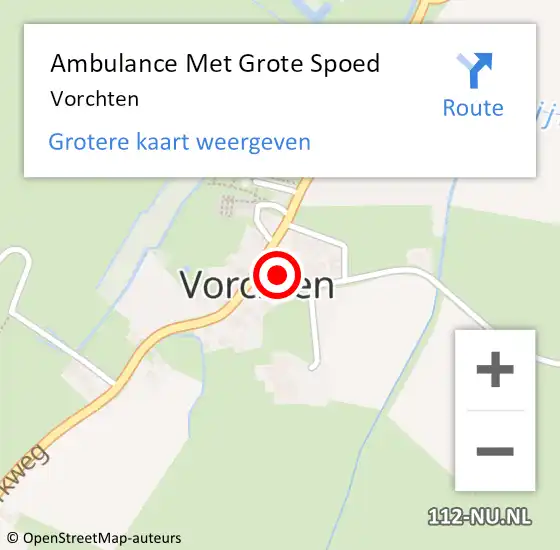 Locatie op kaart van de 112 melding: Ambulance Met Grote Spoed Naar Vorchten op 7 oktober 2021 07:58