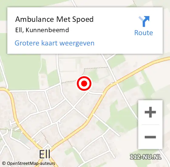 Locatie op kaart van de 112 melding: Ambulance Met Spoed Naar Ell, Kunnenbeemd op 7 oktober 2021 08:08
