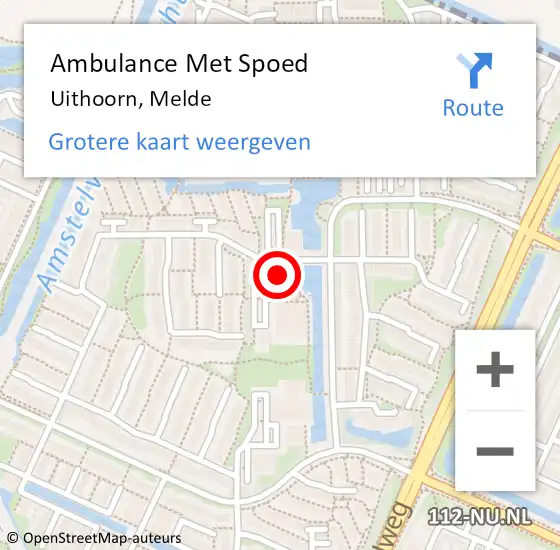 Locatie op kaart van de 112 melding: Ambulance Met Spoed Naar Uithoorn, Melde op 7 oktober 2021 08:18