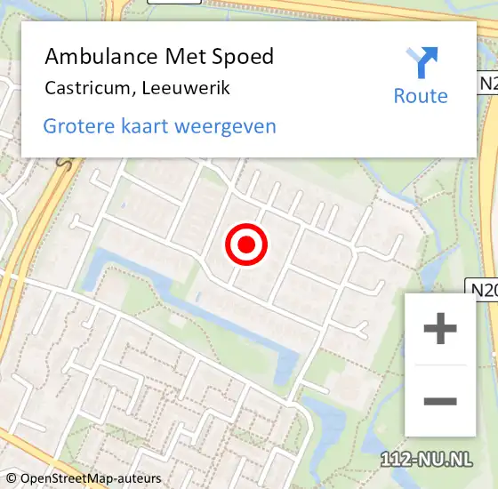 Locatie op kaart van de 112 melding: Ambulance Met Spoed Naar Castricum, Leeuwerik op 7 oktober 2021 08:58