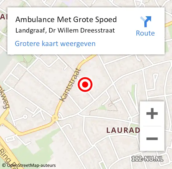 Locatie op kaart van de 112 melding: Ambulance Met Grote Spoed Naar Landgraaf, Dr Willem Dreesstraat op 25 juni 2014 10:52