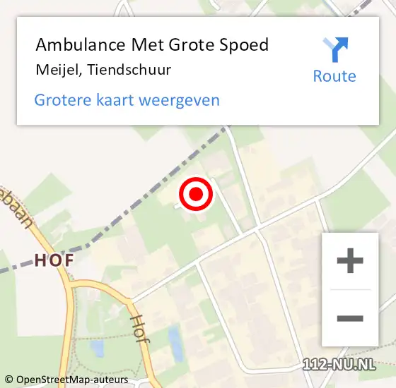 Locatie op kaart van de 112 melding: Ambulance Met Grote Spoed Naar Meijel, Tiendschuur op 7 oktober 2021 09:17