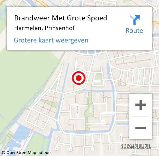 Locatie op kaart van de 112 melding: Brandweer Met Grote Spoed Naar Harmelen, Prinsenhof op 7 oktober 2021 09:55