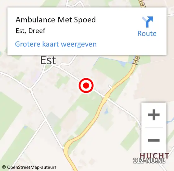 Locatie op kaart van de 112 melding: Ambulance Met Spoed Naar Est, Dreef op 7 oktober 2021 10:20
