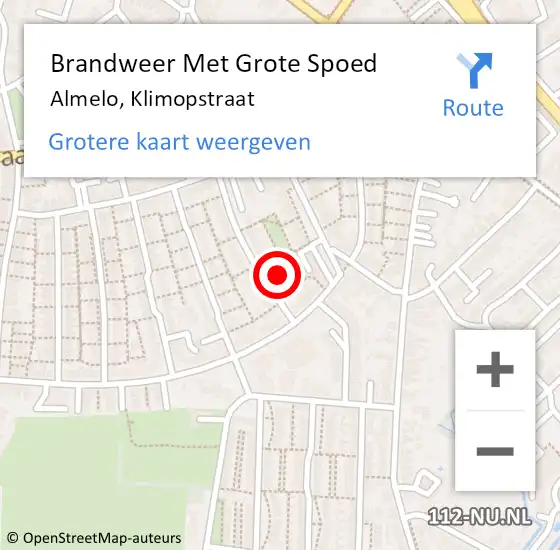 Locatie op kaart van de 112 melding: Brandweer Met Grote Spoed Naar Almelo, Klimopstraat op 7 oktober 2021 10:48