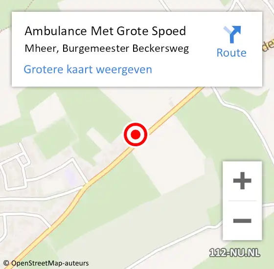 Locatie op kaart van de 112 melding: Ambulance Met Grote Spoed Naar Mheer, Burgemeester Beckersweg op 25 juni 2014 11:08