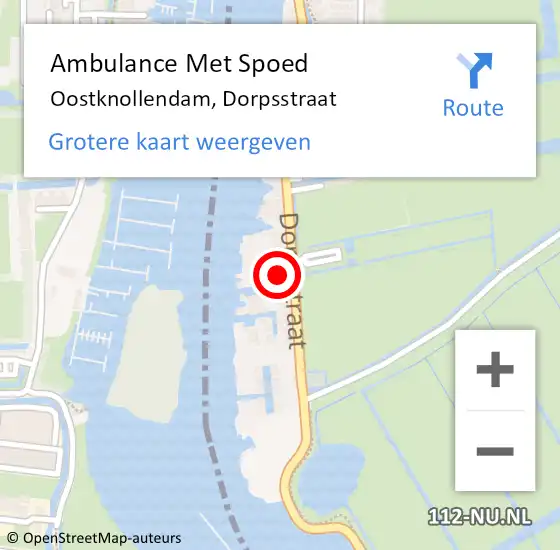 Locatie op kaart van de 112 melding: Ambulance Met Spoed Naar Oostknollendam, Dorpsstraat op 7 oktober 2021 12:09