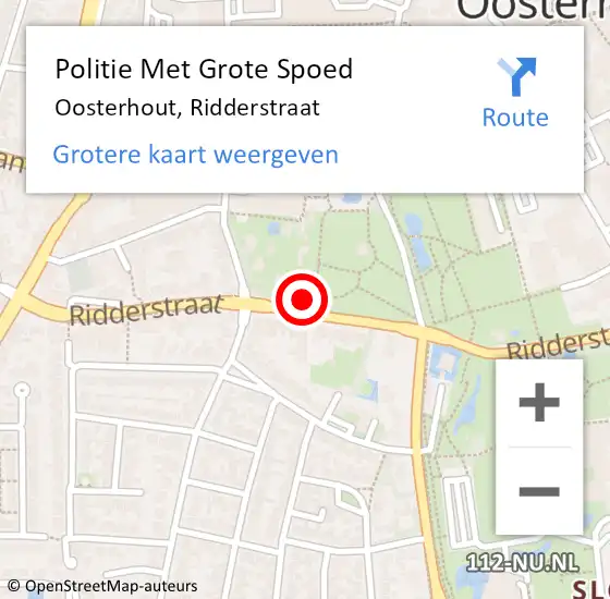 Locatie op kaart van de 112 melding: Politie Met Grote Spoed Naar Oosterhout, Ridderstraat op 7 oktober 2021 13:24