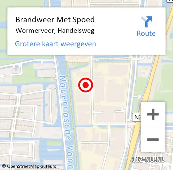 Locatie op kaart van de 112 melding: Brandweer Met Spoed Naar Wormerveer, Handelsweg op 7 oktober 2021 14:16