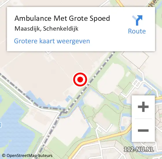 Locatie op kaart van de 112 melding: Ambulance Met Grote Spoed Naar Maasdijk, Schenkeldijk op 7 oktober 2021 14:52