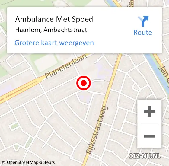 Locatie op kaart van de 112 melding: Ambulance Met Spoed Naar Haarlem, Ambachtstraat op 7 oktober 2021 14:59