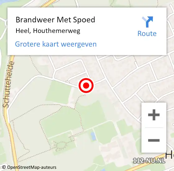 Locatie op kaart van de 112 melding: Brandweer Met Spoed Naar Heel, Houthemerweg op 7 oktober 2021 15:06