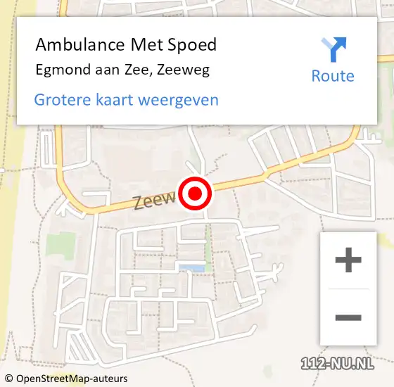 Locatie op kaart van de 112 melding: Ambulance Met Spoed Naar Egmond aan Zee, Zeeweg op 25 juni 2014 11:27