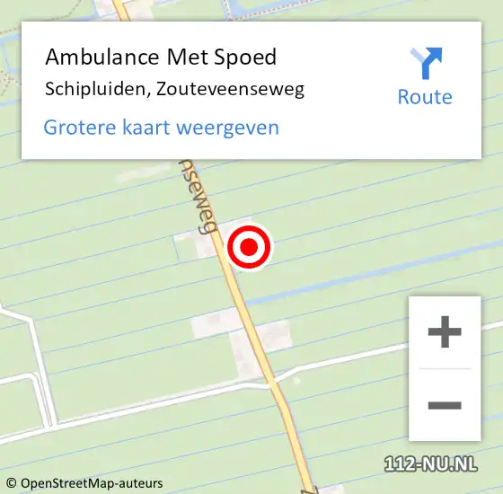 Locatie op kaart van de 112 melding: Ambulance Met Spoed Naar Schipluiden, Zouteveenseweg op 7 oktober 2021 15:57