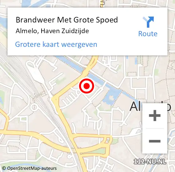 Locatie op kaart van de 112 melding: Brandweer Met Grote Spoed Naar Almelo, Haven Zuidzijde op 7 oktober 2021 16:00