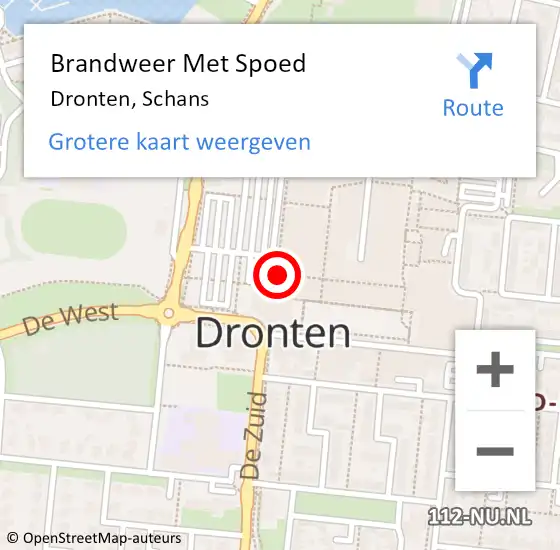 Locatie op kaart van de 112 melding: Brandweer Met Spoed Naar Dronten, Schans op 7 oktober 2021 16:05