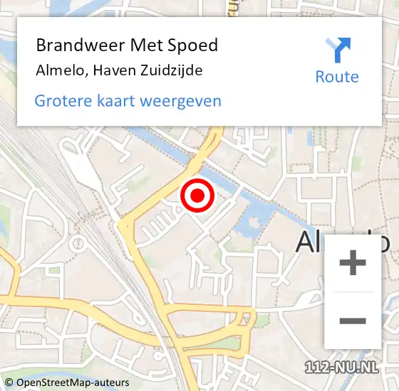 Locatie op kaart van de 112 melding: Brandweer Met Spoed Naar Almelo, Haven Zuidzijde op 7 oktober 2021 16:07